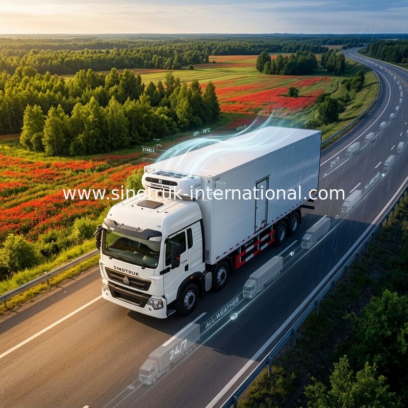 8×4 Refrigerated Trucks And Vans SINOTRUK HOWO 40 Ton For Carrying Frozen Foods