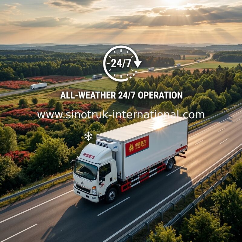 Refrigerated Delivery Truck 4 X 2 8 Tons 140 HP Engine Carrying Vegetables / Fruits
