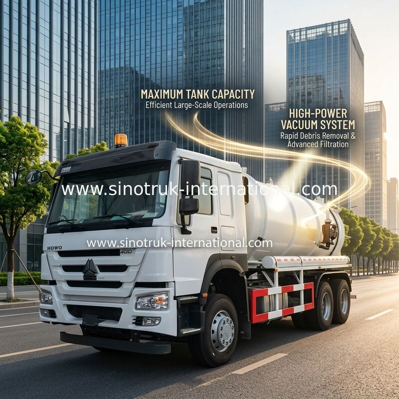 مضخة فراغ شفط مياه الصرف الصحي شاحنة تنظيف خزان الصرف الصحي 18CBM LHD 336HP