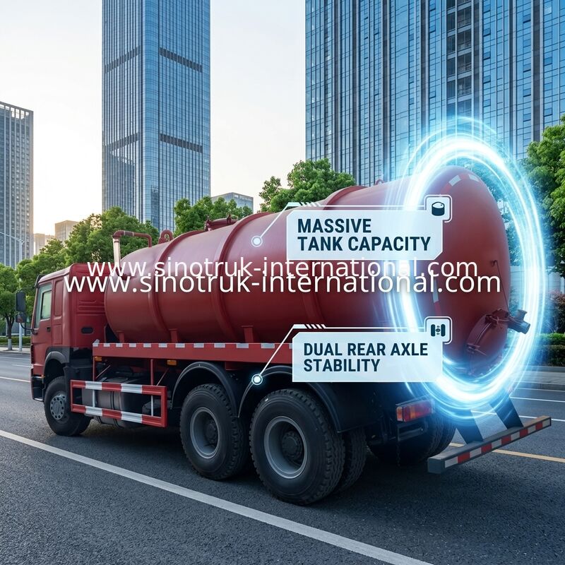 Professional 16CBM LHD 336HP Vacuum Suction Sewer Pump Truck / Sludge Truck