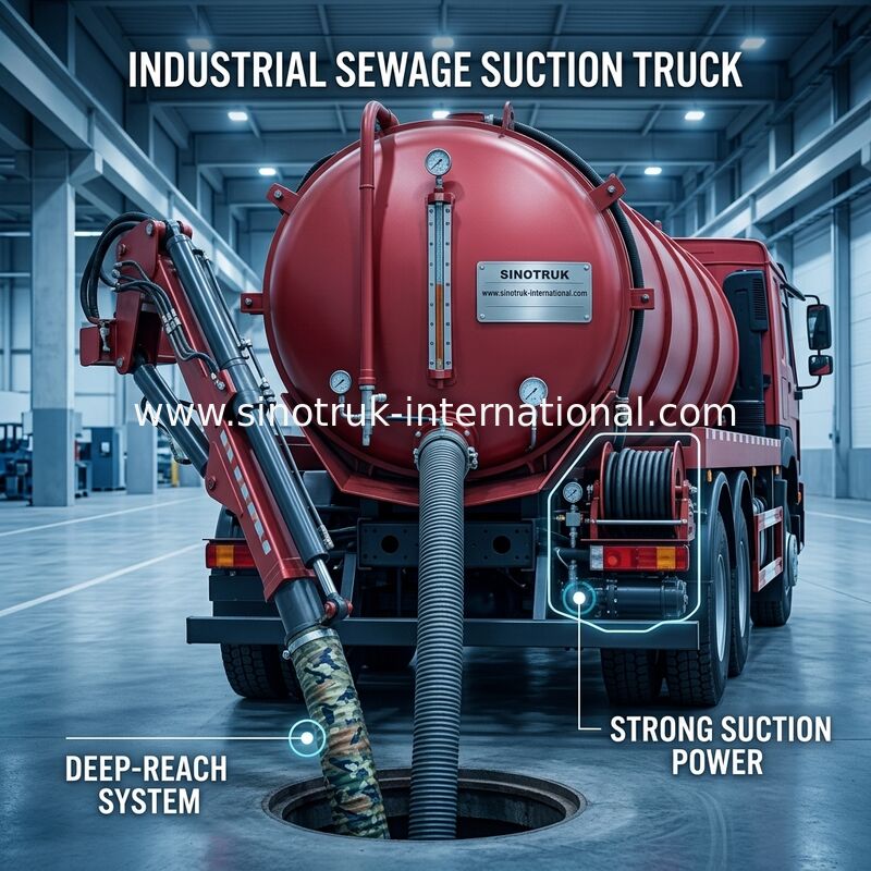 Transporting Sewage Septic Tank Cleaning Truck / Septic Pumping Truck 17CBM LHD 336HP