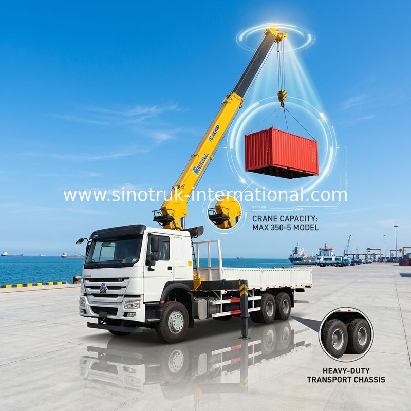 HOWO شاحنة تركيب الرافعات المعدات 12 طن XCMG لرفع 6X4 LHD 400HP