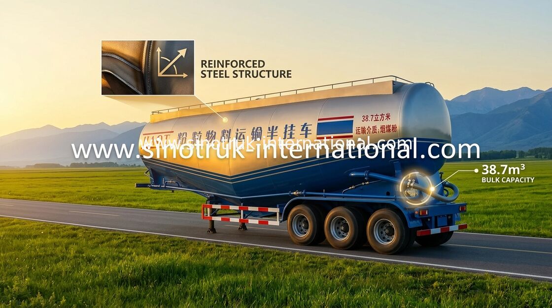50-80 Ton Loading Capacity Semi Trailer Truck For Cement Plant / Large Construction Sites