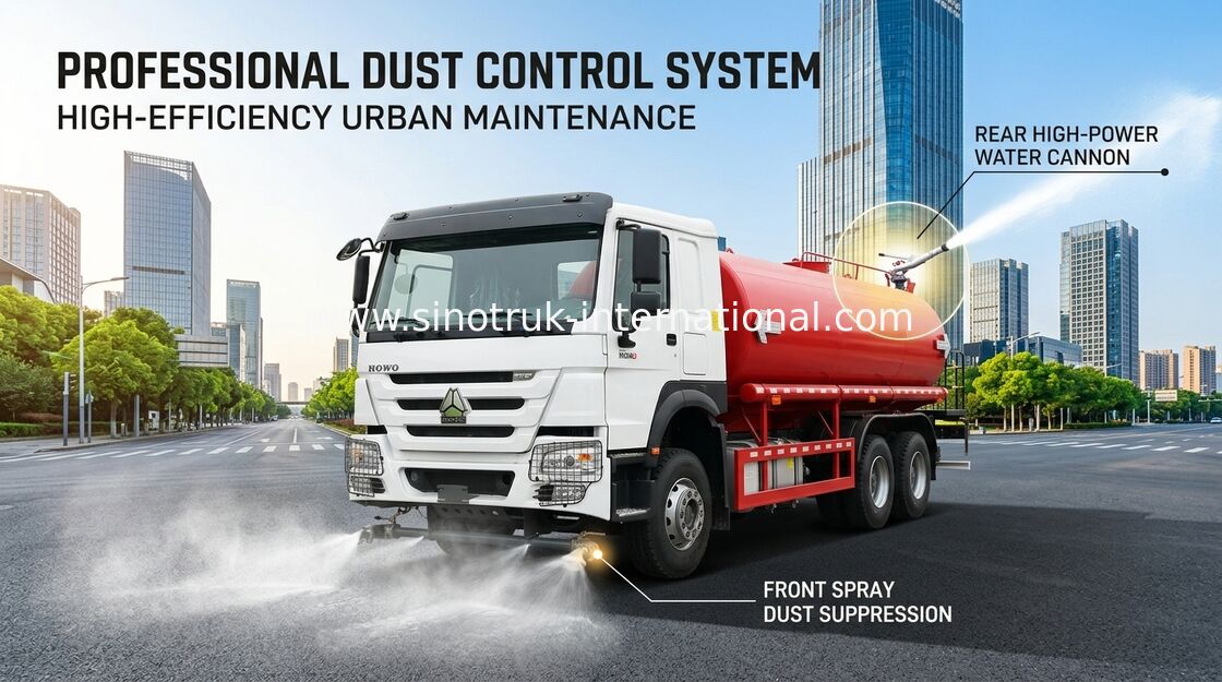 شاحنة خزان المياه SINOTRUK 380HP مع وظيفة الضغط العالي 6 × 4
