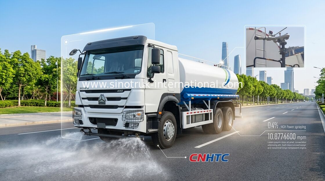 HOWO 6*4 القيادة 400HP 18m3 شاحنة رذاذ المياه الهندسية على نطاق واسع (شاحنة المياه / رذاذ المياه ، مناسبة لقمع الغبار في الطرق والري)