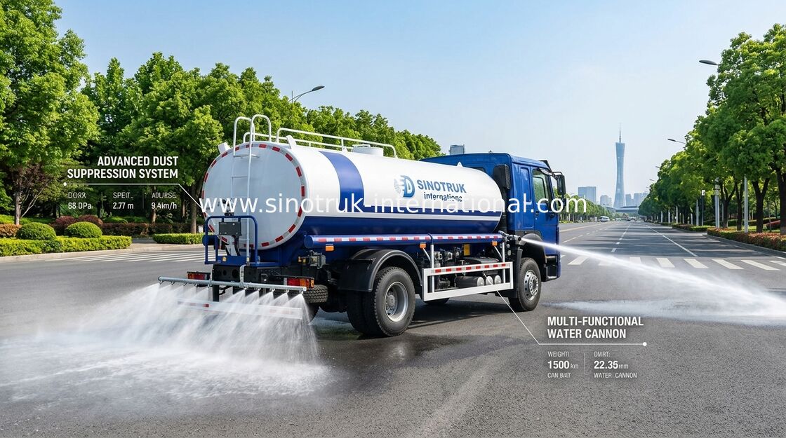شاحنة خزان المياه SINOTRUK HOWO 4x2 RHD 300HP 10CBM لنقل المياه الدائمة