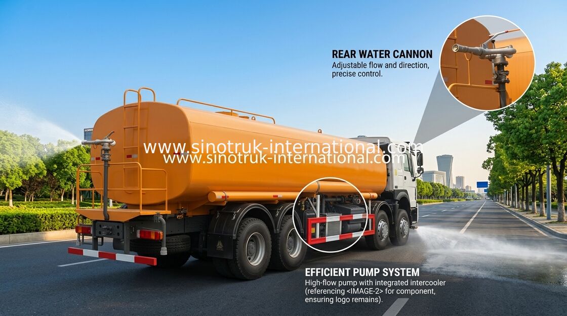 ساينو تراك هووا شاحنة صهريج مياه الرش 30CBM 8 X 4 Euro 2