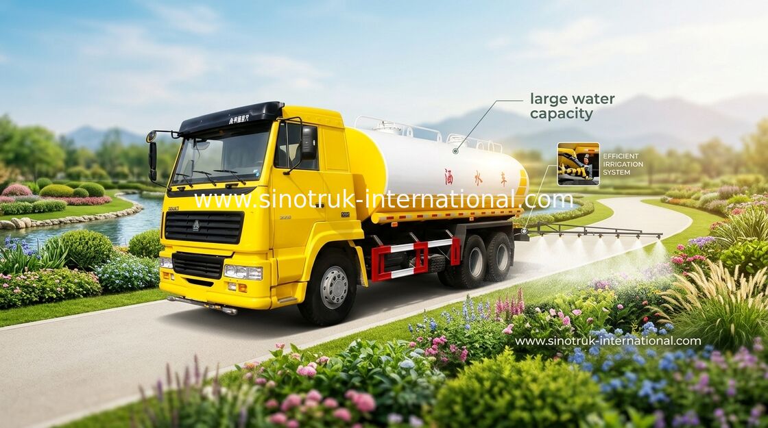Pneumatic / Manual Control System 16CBM Water Tank Truck 6×4 Drive Type