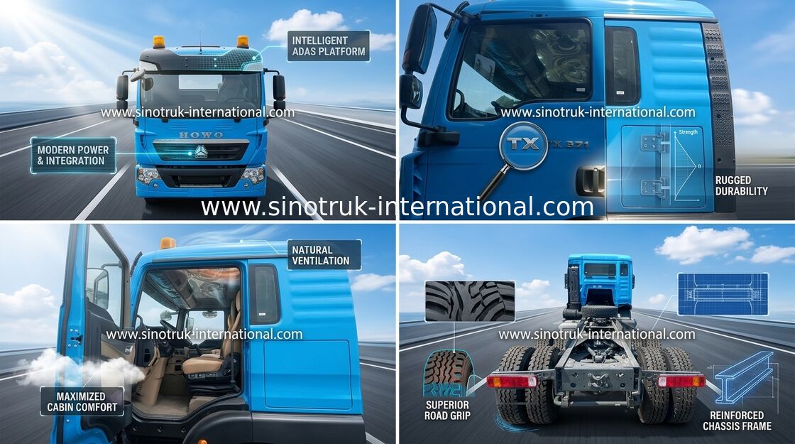 371HP ساينو تراك هوو 6 × 4 شاحنة جرار نوع LHD