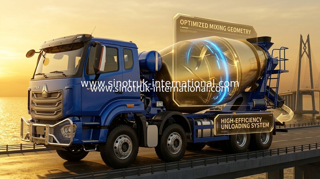 شاحنة خلط الخرسانة SINOTRUK HOWO NX 371HP 8*4 ذات 12 عجلة، خلاطة خرسانة، شاحنة خلط الأسمنت