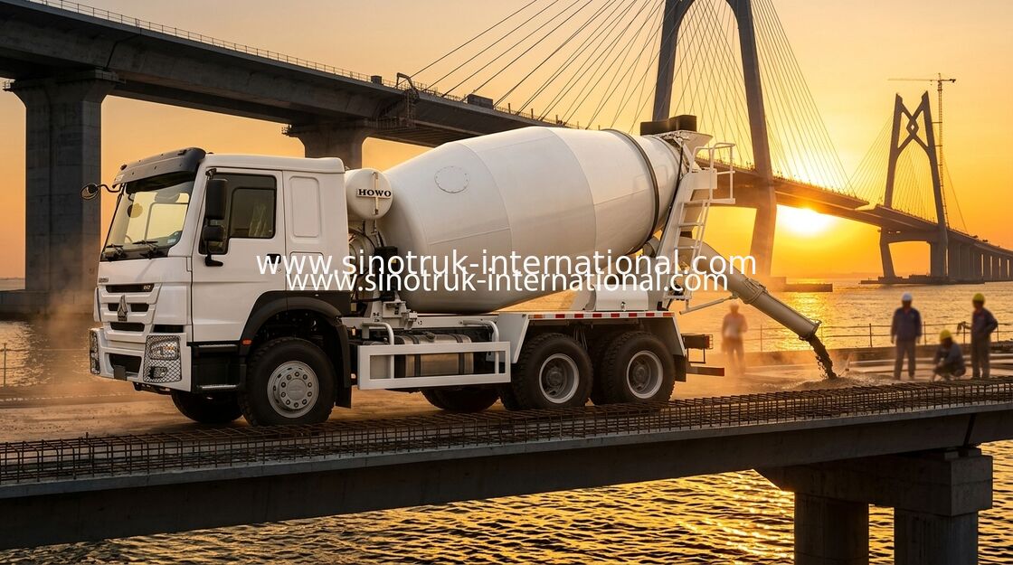 قوة حصانية عالية 400 حصان استهلاك منخفض للوقود HOWO Mixer Truck LHD 6 × 4 10 عجلات