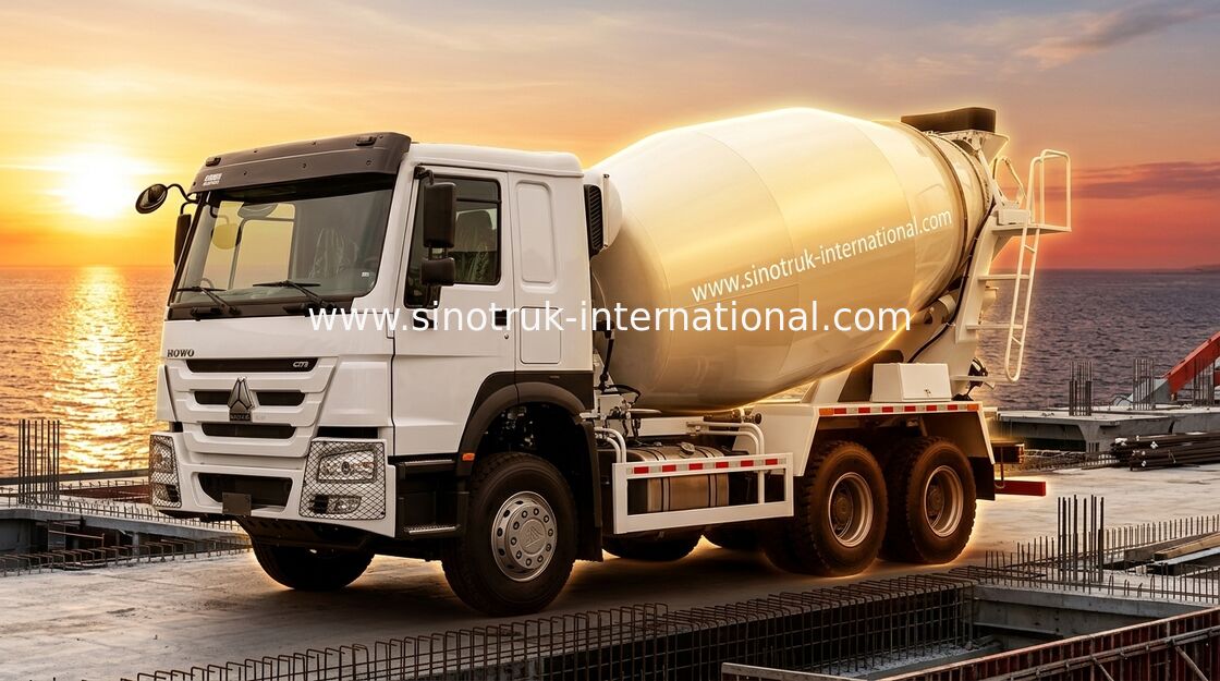 سينوتروك هوفو LHD 6×4 10 عجلات شاحنة مزج الخرسانة قوة حصانية عالية 400 حصان