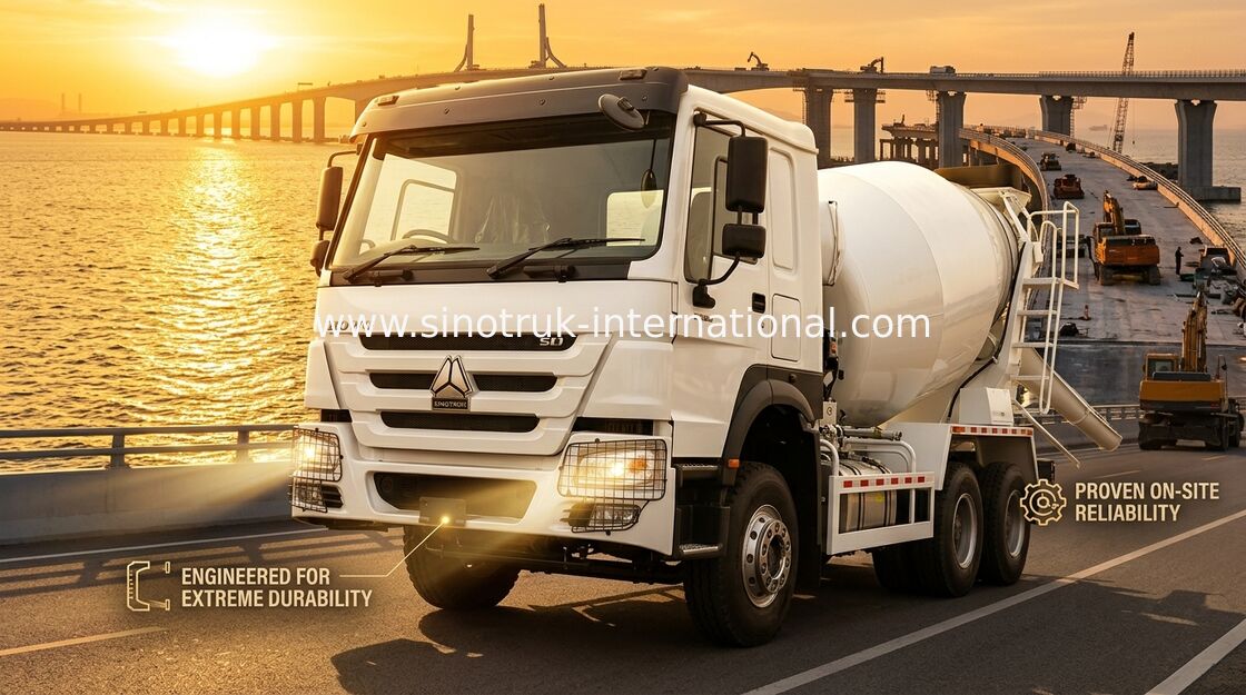 قوة حصانية عالية 400 حصان شاحنة خلاط HOWO 6-12CBM LHD 6 × 4 10 عجلات