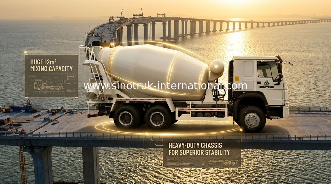 10-20CBM SINOTRUK HOWO شاحنة خلط الخرسانة 6 × 4 يورو 2340Hp البناء
