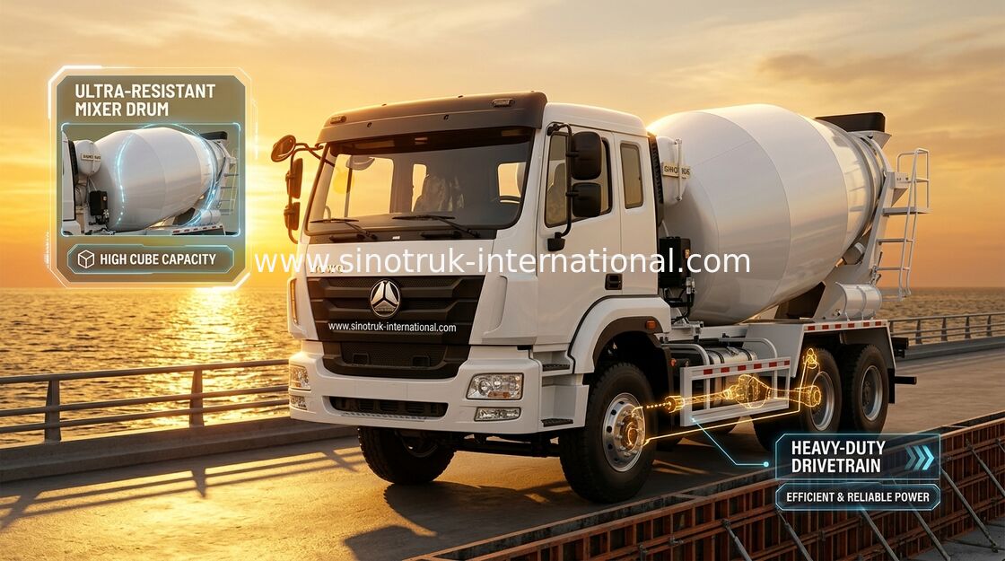 SINOTRUK HOHAN شاحنة خلط الخرسانة شاحنة Euro2 290HP 6X4 ZZ5255GJBM3846B1