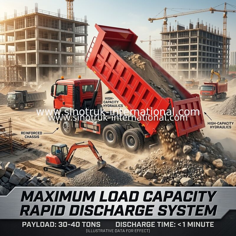 شاحنة 6×4 HOWO TX ذات كفاءة عالية