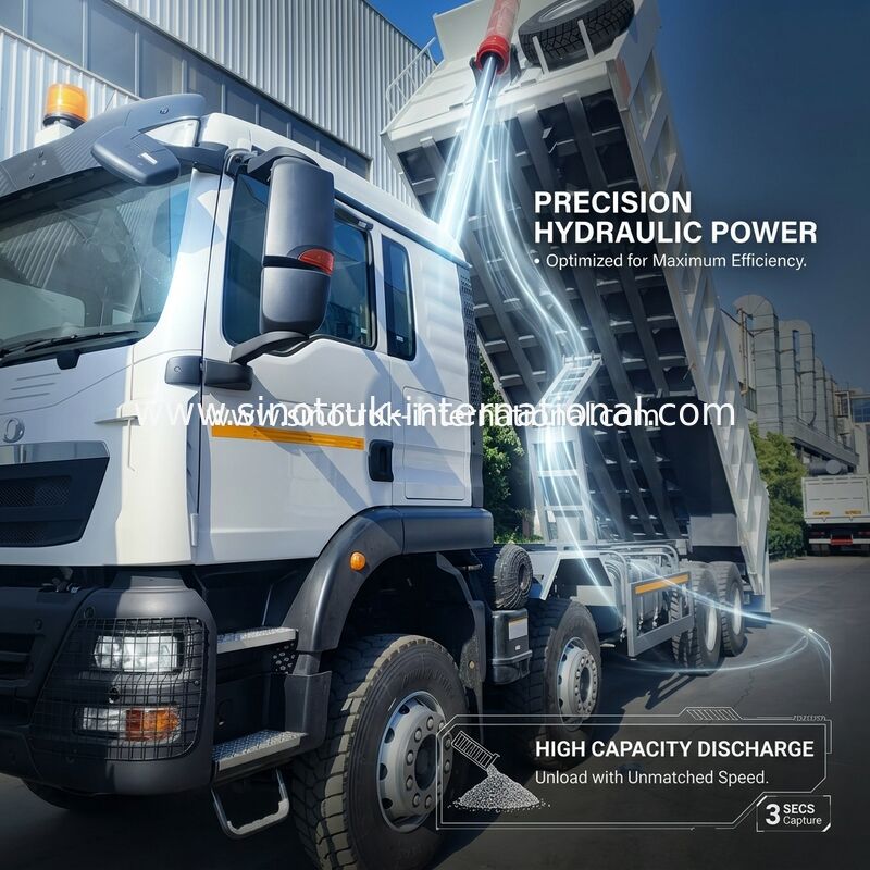 26.91 سي بي إم قوى هوو تكس 8x4 شاحنة تيمبر دمپ مع 12.00R20 عجلة