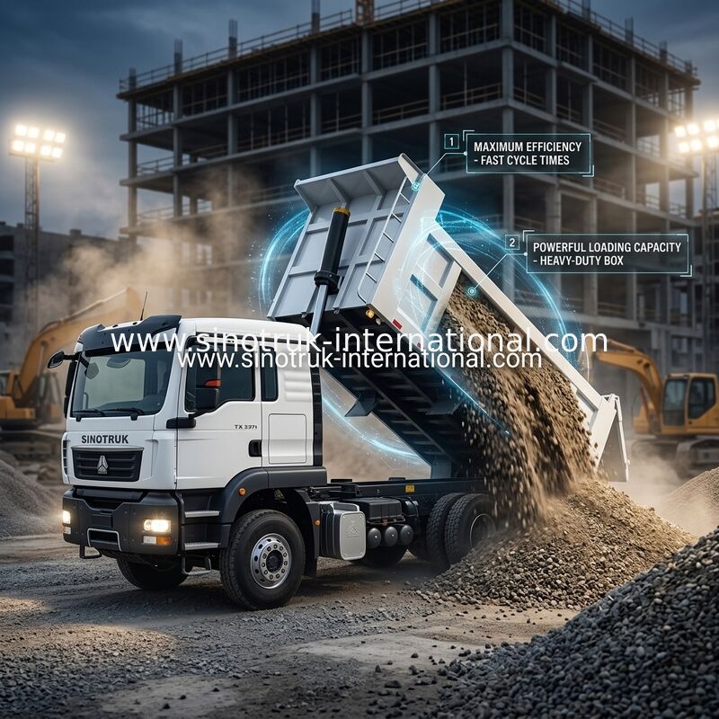 شاسية شاحنة SINOTRUK TX مع محرك 371HP ، سعة حمولة 30-40 طن و LHD / RHD اختياري