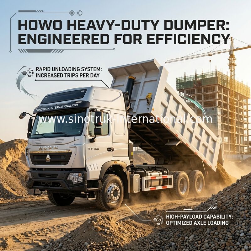 inotruk شاحنة هوو الجديدة شاشة ويتشاي محرك 8 × 4 LHD 430HP