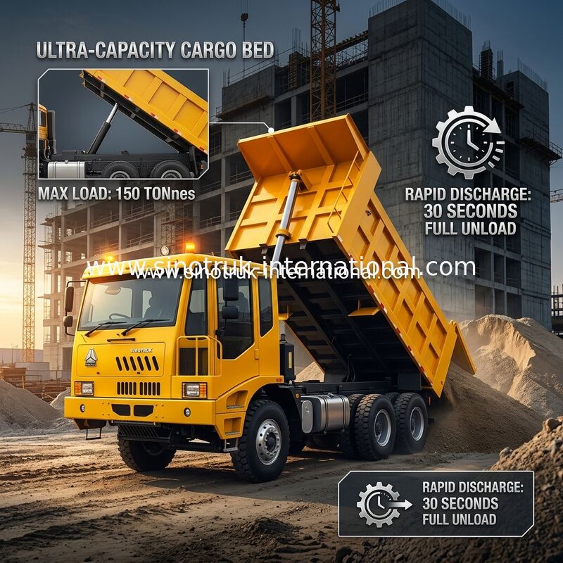 شاحنة نقل متعددة الاستخدامات شديدة التحمل بأبعاد صندوق الشحن 5800*3200*1800 ملم وكابينة الشاحنة HW7D