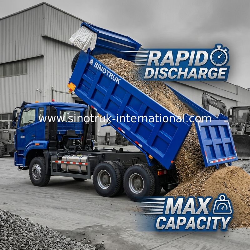شاحنة حطام زرقاء قوية ومتنوعة 6x4 380HP مع صندوق شحن مربع 20CBM