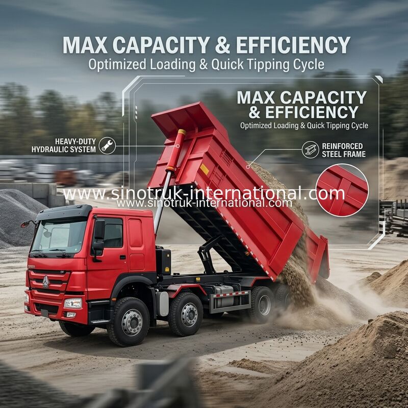 شاحنة القمامة المنسدلة SINOTRUK HOWO A7 8X4 للبناء ZZ3317V3567B1