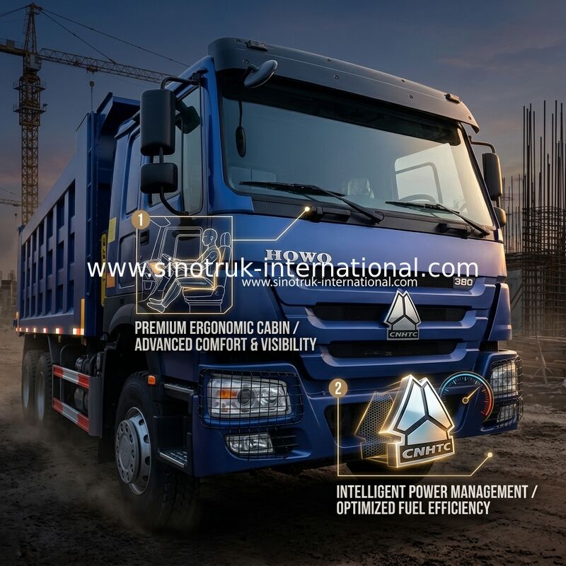 شاحنة 8X4 Blue Tipper 380 حصان 12 عجلة بيضاء H77L ZZ3317V3567B1 نوع U