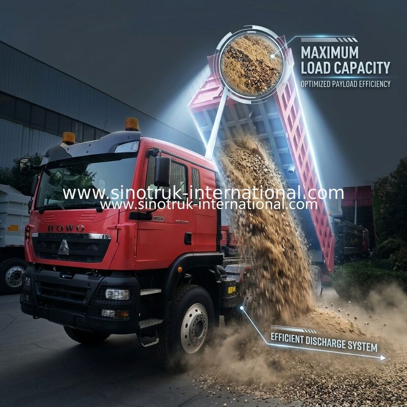 8 × 4 Lhd 12 عجلات Sinotruk Tipper 400Hp يورو 2