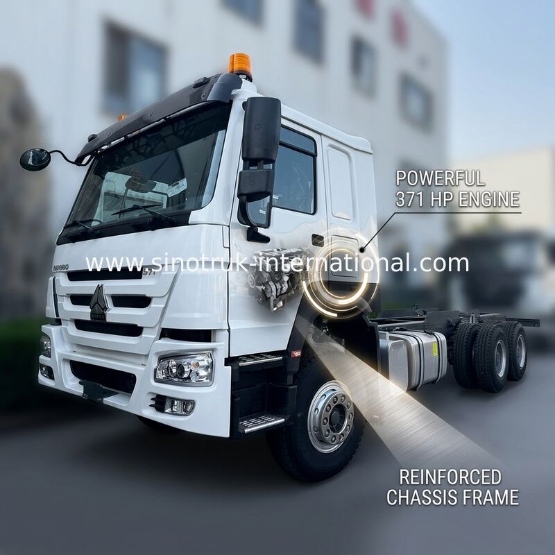 SINOTRUK HOWO شاشة الشاحنة SINOTRUK المحرك371HP 6 × 4 RHD مع ضوء تحذير يستخدم في شاحنة القمامة شاحنة الشحن شاحنة المياه