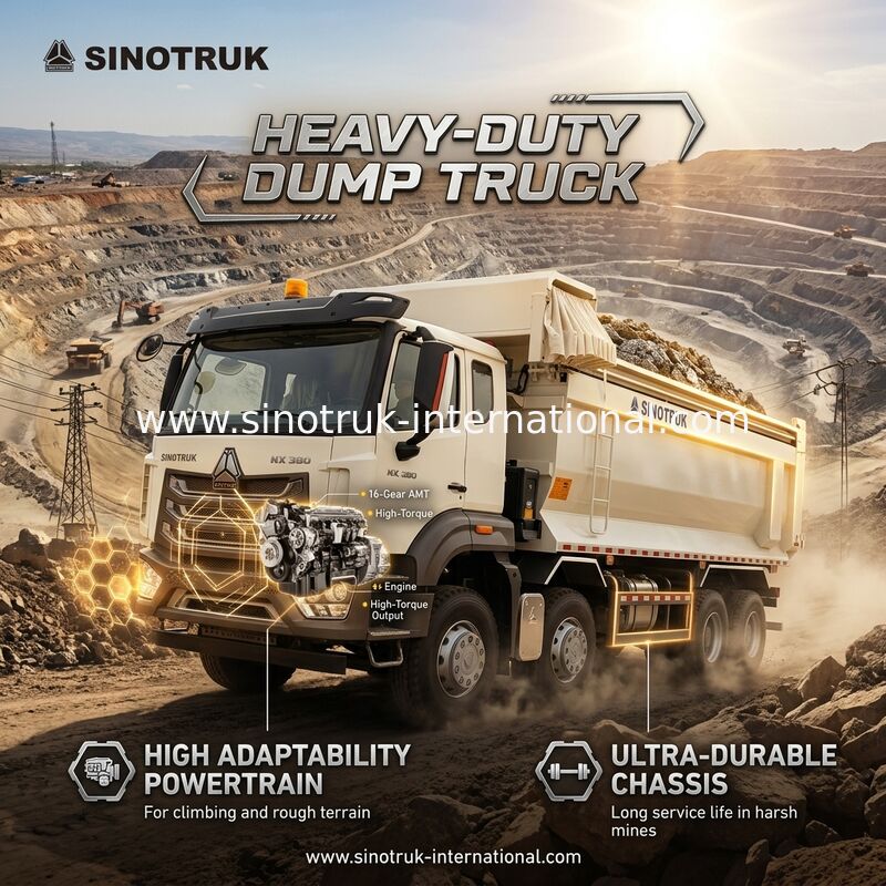 ZZ3317V386JB1R قوة حصانية عالية استهلاك وقود منخفض 380 حصان شاحنة U White HOWO Tipper