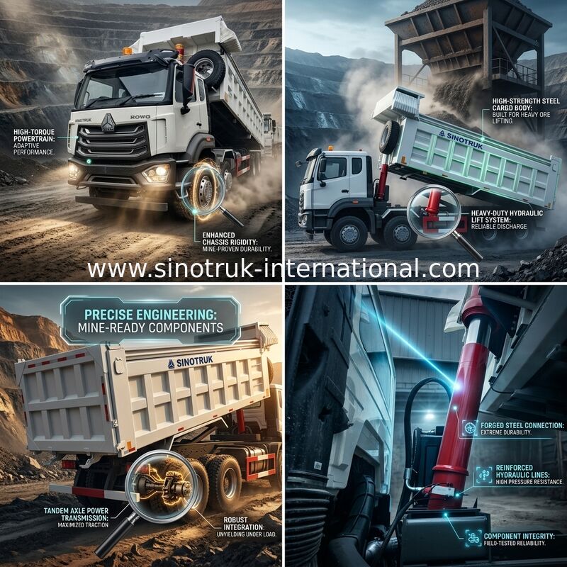 SINOTRUK HOWO Heavy Duty Tipper Truck Front Lift 8 × 4 RHD