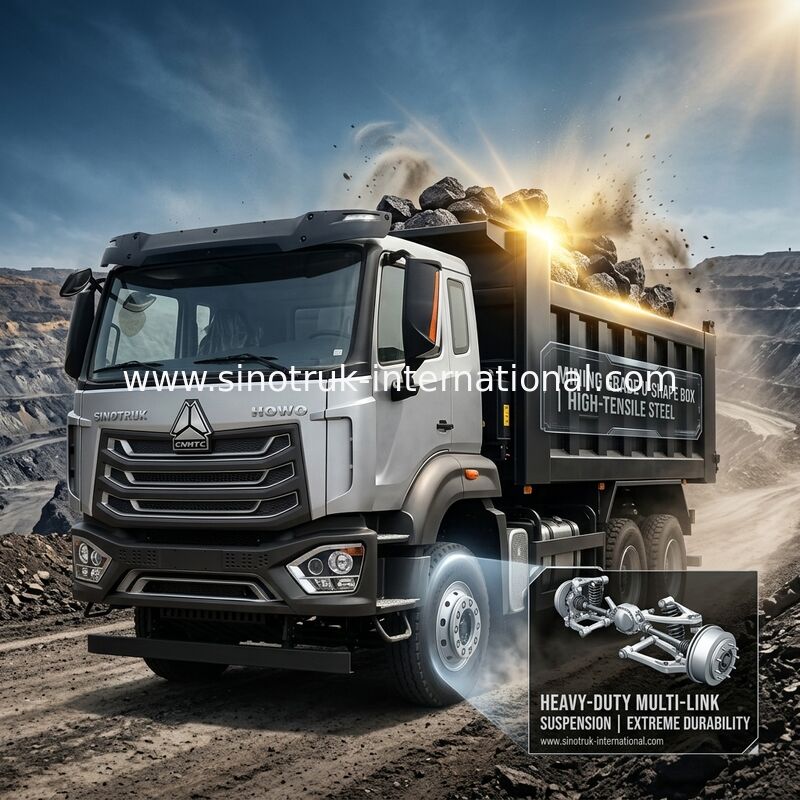 SINOTRUK HOWO N7 كابينة قلابة شاحنة قلابة LHD 6X4 400HP Diamond Silver