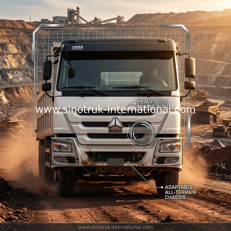 SINOTRUK HOWO قلابة شاحنة 6 × 4400HP 20CBM White LHD 10Wheels