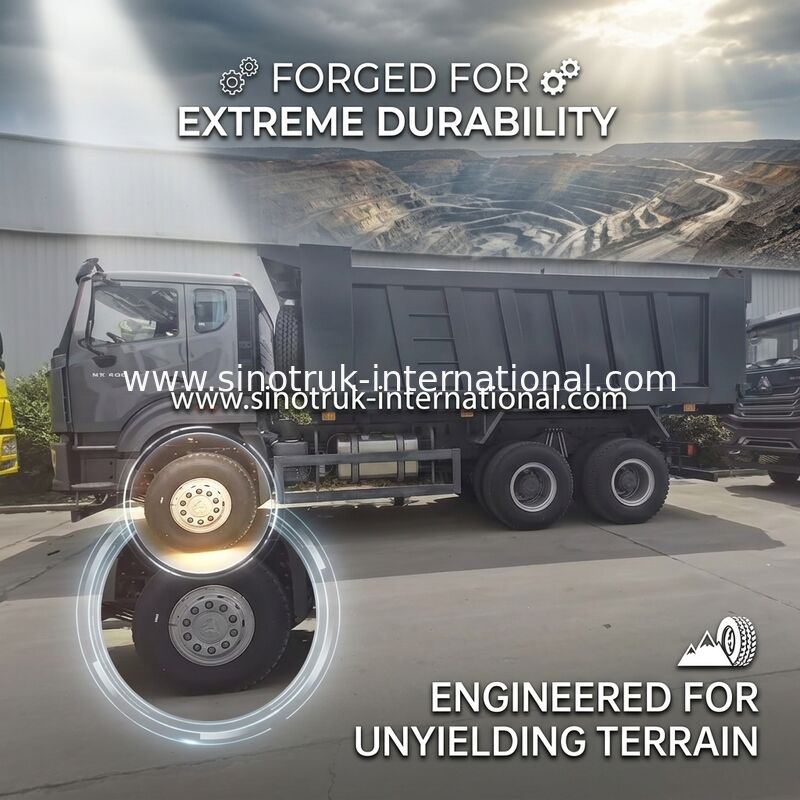 أسود SINOTRUK HOWO قلابة شاحنة LHD 6X4 371HP New Howo E7 Cab