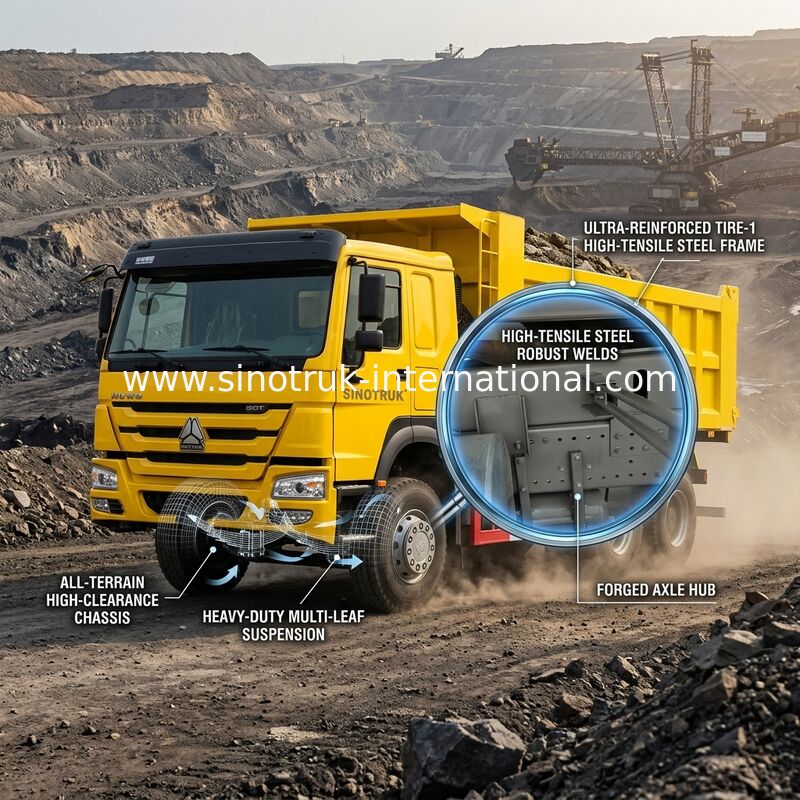 10 عجلات قوة حصان عالية 400HP HOWO قلابة شاحنة انخفاض استهلاك الوقود
