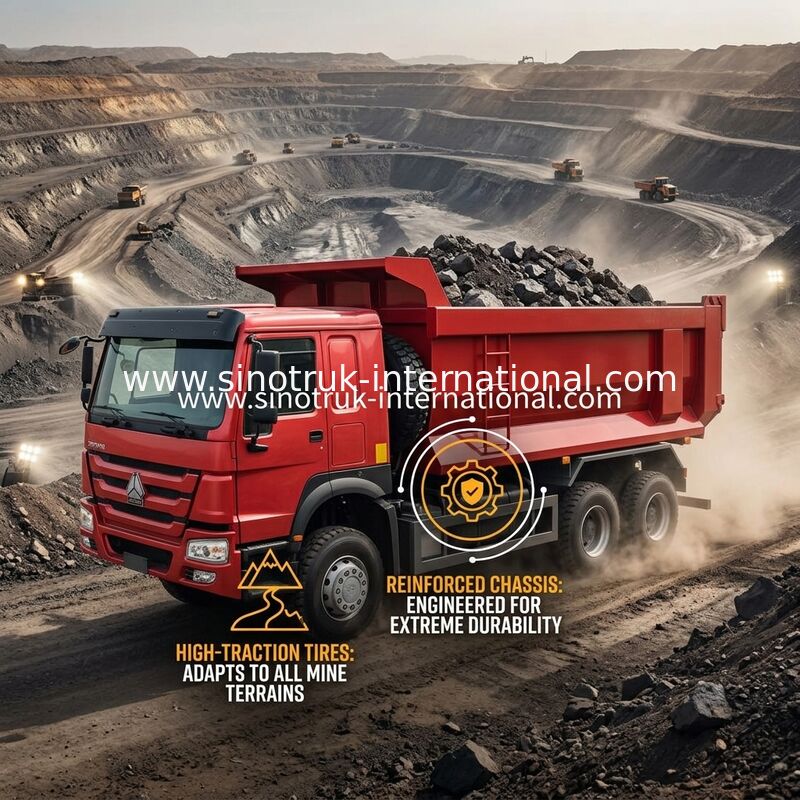 شاحنة سينوتروك هوو تيبر 380 حصان 6 × 4 20CBM نوع U صندوق 10 عجلات