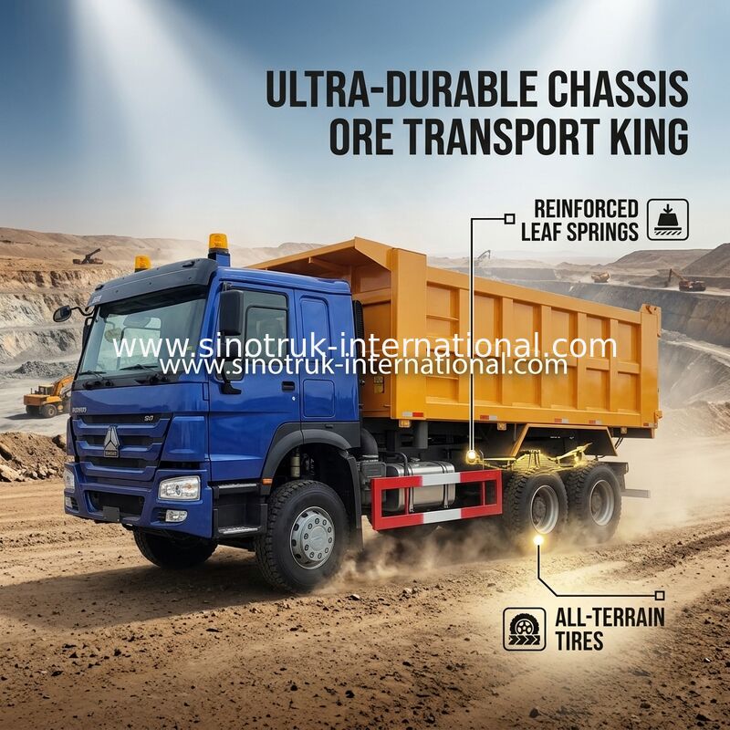 قوة حصان عالية 400HP HOWO قلابة شاحنة LHD 6 × 4 10 عجلات