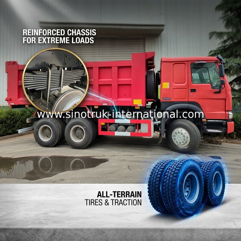 10 عجلات LHD HOWO 6x4 شاحنة قلابة عالية القوة 400HP انخفاض استهلاك الوقود