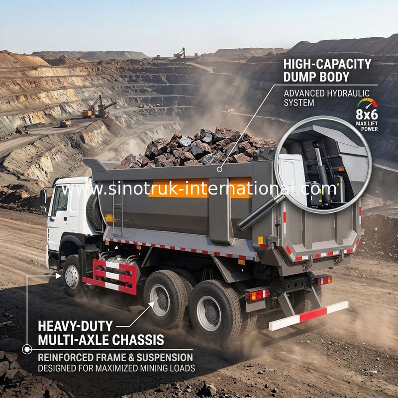 شاحنة قلابة SINOTRUK HOWO 25t 336HP 6X4 LHD 10-25CBM ZZ3257N3647A