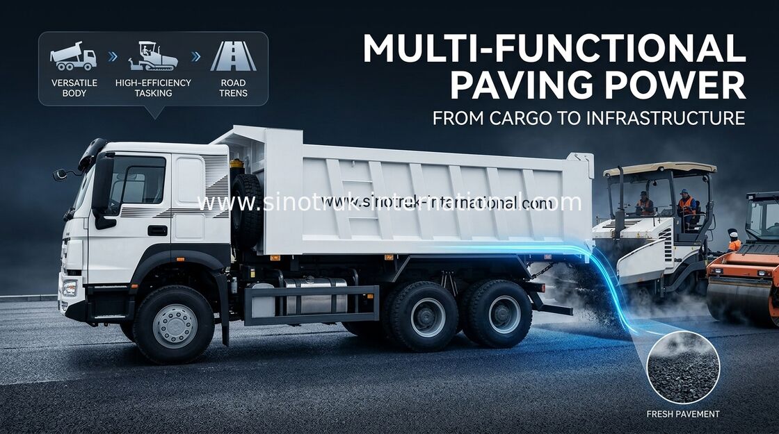 SINOTRUK Howo قلابة شاحنة LHD 6X4 371HP باللون الأبيض