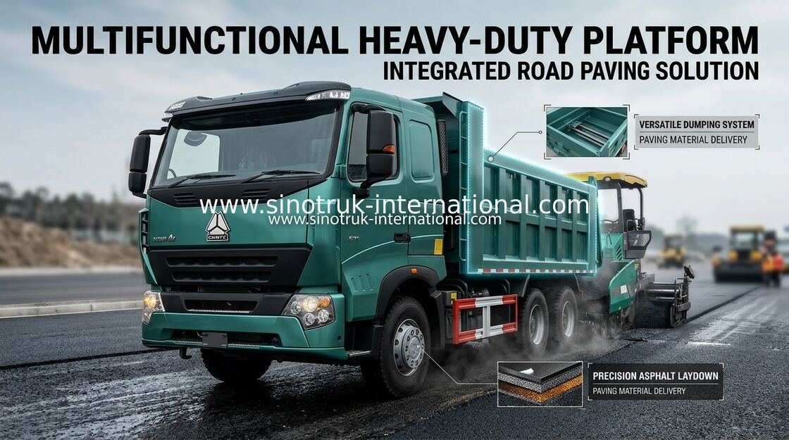 SINOTRUK HOWO A7 شاحنة القمامة الثقيلة مع عمر طويل ، 5800 * 2300 * 1500 مم