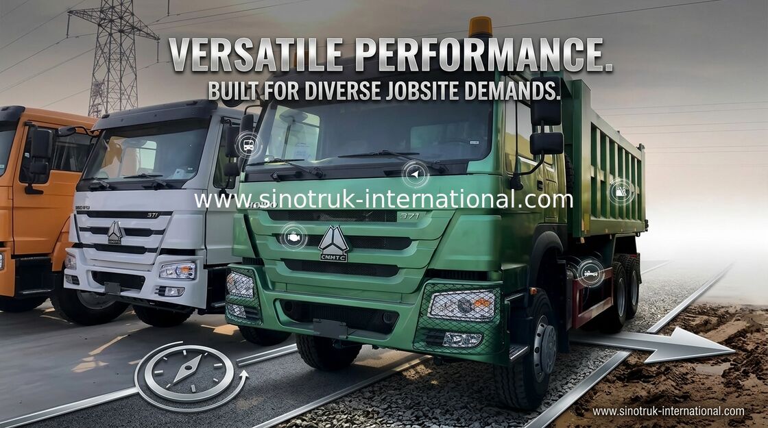 شاحنة قلابة 6x4 SINOTRUK 10 Wheels HOWO ZZ3257N3647A 30 Tons 16-18 CBM