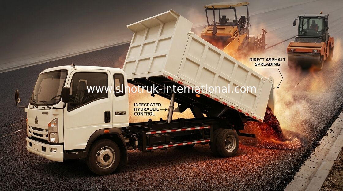 4 × 2 Rhd 8 Tons Dumper Tipper Truck 116hp للتعدين باستخدام