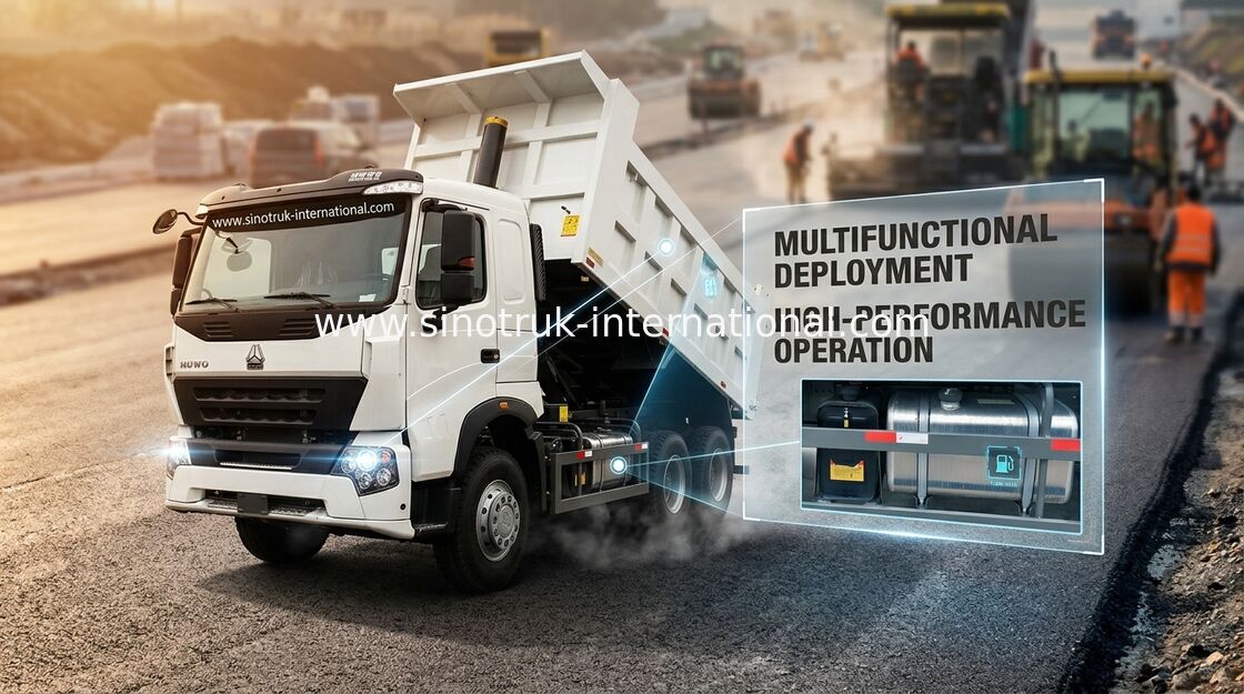 LHD 371HP Sinotruk Howo Dump Truck Tipper Dump Truck 6200 * 2300 * 1600mm Cargo Body