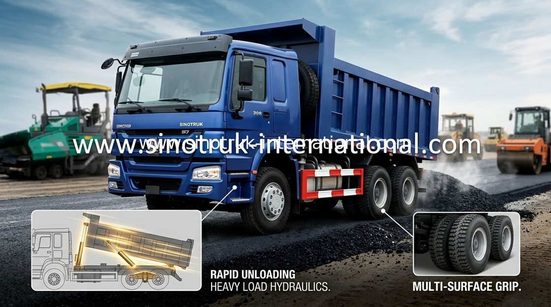 HOWO A7 Dump Truck 336HP 6X4 LHD 20CBM 40 Ton HYVA Cylinder Heavy Dump Truck