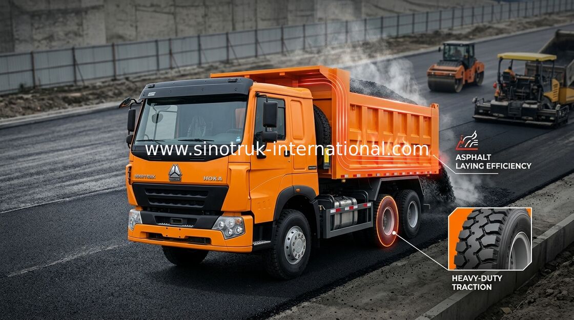 30 - 40 Tons SINOTRUK Dump Truck LHD 371HP 6X4 For Loading Construction Material