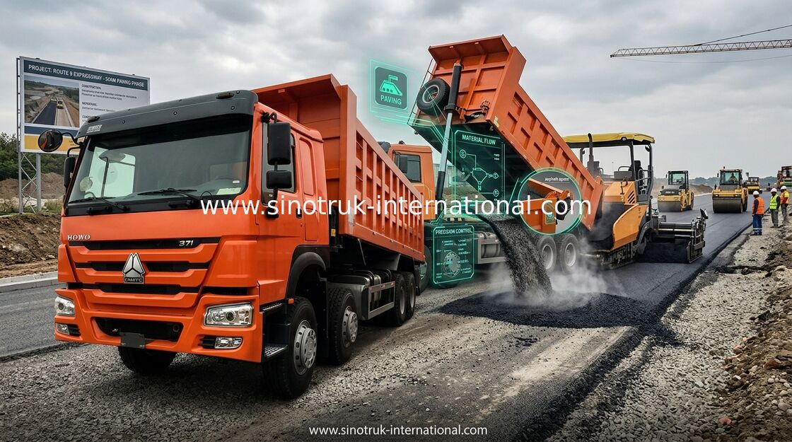 Low Fuel Consumption Efficient Tipper Dump Truck 371HP 8x4 RHD SINOTRUK HOWO