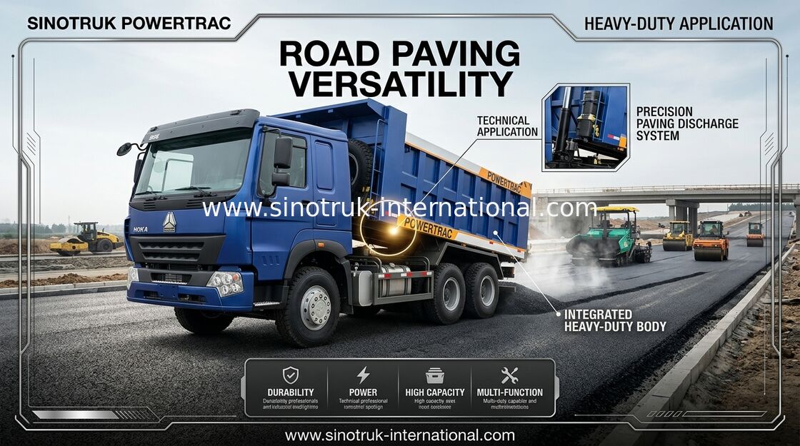 10 Wheels SINOTRUK Dump Truck LHD 371 HP 20CBM 30 - 40 Ton HYVA Hydraulic Cylinder