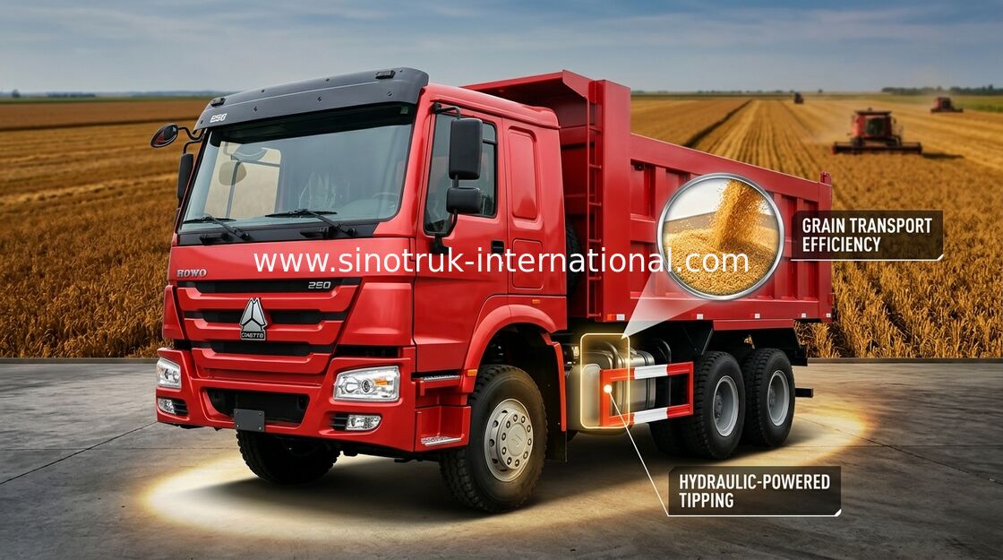 SINOTRUK HOWO Tipper Dump Truck With Cabin 4 Point Full - Floating Air Suspension