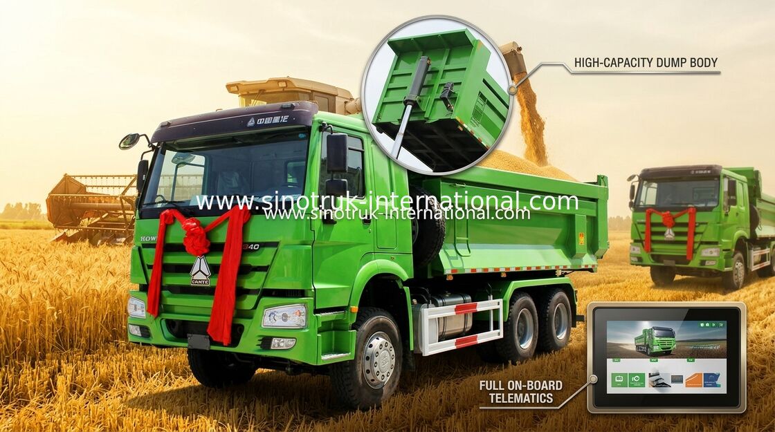 Construction Material Tipper Dump Truck 266 HP - 420 HP Commercial Dump Truck